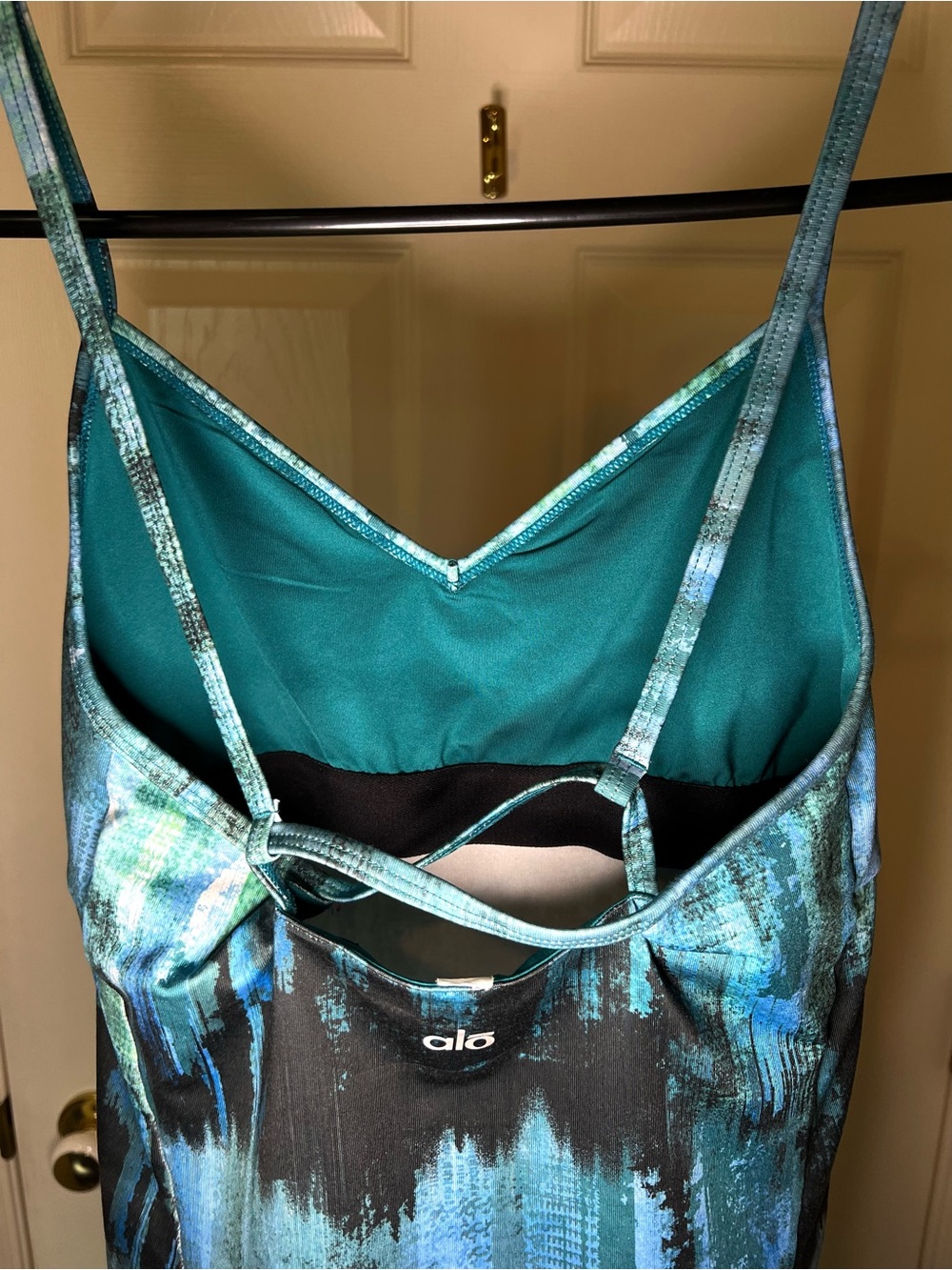 ALO Yoga Teal and Black Patterned Tank Top - Picture 3 of 3
